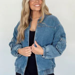 Lane 201  Denim Bomber Jacket Photo 0