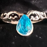 Women’s Stainless Steel Silver Pinky Ring Blue Photo 0