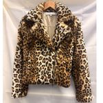 Rebecca Minkoff  Hudson Leopard Faux Calf Hair Jacket XXS Fall Winter Cozy Warm Photo 3
