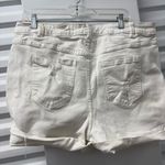Eloquii  Cream Jean Shorts Photo 2