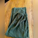 Rag Poets  Green Linen Straight Leg Cropped Pants Size Small Elastic Waist Photo 5