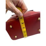 Viola Castelani red ruby leather handbag backpack 548098 made in Italy N… Photo 8