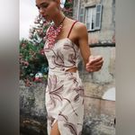 ZARA  embroidered cut out midi dress Photo 1