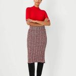 Ann Taylor  Red Black White Tweed Sweater Midi Skirt Womens‎ Size XLP NWT Photo 8