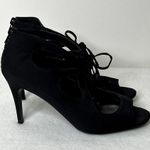 Impo Black Strappy Lace Up Heels Photo 2