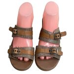 Dansko  Jessie Sand Lizard Two Strap  Leather Wedge‎ Heel Sandals Sz 39 US 8.5/9 Photo 1