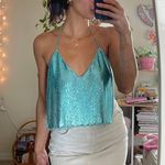 Urban Outfitters Blue Chain Mail Top Photo 0
