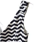 White House | Black Market VNeck Chevron Box Pleated Mini Dress in Black/White Photo 6