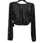 Lulus Shining with Confidence Black Sequin Crop Top Size Small New with Tags Photo 3
