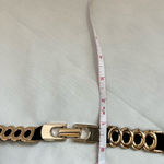 Women's Gold Tone Metal Rings Elastic Stretch Belt – Fashion Waistband Accessory Black Photo 4