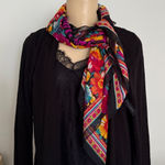 Morgan Taylor  Square Purple Floral Scarf Made in Italy 100% Photo 0