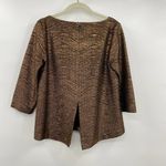 Club Monaco  Sweater Flowy Split Back Black Copper Metallic Womens Size Medium Photo 2