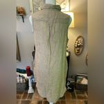ONIA  linen button down sleeveless high/low dress swimsuit cover tunic w/pockets. Photo 7