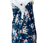 California Dynasty Vintage Women's Blue Floral Lingerie Negligee Nighty Medium Photo 0