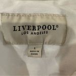 Liverpool Los Angeles Frayed Hem Cropped Denim Jean Jacket Women’s Large White Photo 3