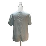 Dylan Gray Powder Blue Short Sleeve Zip Back Tie Front Blouse Size Medium Photo 2