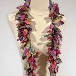 Boho Sari Silk Scrap Fringe Scarf Belt Multi color Green Photo 0