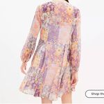 Loft Floral Godet Split Neck Swing Dress size M Photo 2