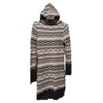 prAna Hooded Sweater Dress Knit Gray Black Chevron Long Sleeve Womens Small Photo 1