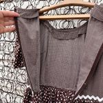Vintage brown and white polka dot puff sleeve square dance dress MEDIUM Photo 5