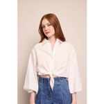 Cara Cara Rumson Top White Button Down Blouse with Tie Front Size Large Photo 1