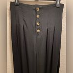 Lulus  Stroll on Over Black Button-Front Wide Leg Pants Size M Photo 6