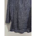Papillon Women's Striped Lace-up Front Long Shirt Navy Size Large Photo 6