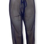 Zuliana Mesh Waist Tie Crop Beach Pants NWT Blue Size XL Photo 0