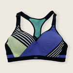 Victoria's Secret VSX Sport Racerback Bra Green Purple Black Stripe Colorblock Lightly Lined 34C Photo 7