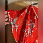 Pajama 2pc set, amazing red floral robe & gown set. Mandarin collar w pink trim Size undefined Photo 8
