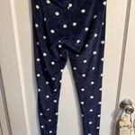 Navy Blue White Polka Dot Leggings Women's Lounge Pants Cozy Soft Size Medium Photo 1