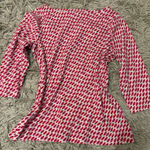 Chico's Chico’s Red and pink  lips patterned long sleeve top Women’s Sz L Photo 0