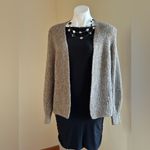 Loft  Tan Shimmer Gold Knit Cardigan No Button SZ S Good Condition Photo 4