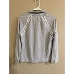 Lilly Pulitzer  Gray Quarter Zip Sweatshirt Lace Detail Women's Size S Photo 2