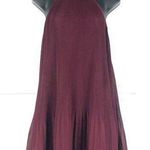 Lulus LULU’S Burgundy Pleated Ruffle Halter Swing Mini Dress Size Small Party Cocktail Photo 0