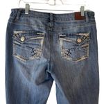 Maurice's Women's Size 12 Button Pocket Embroidered Medium Wash Straight Jeans Photo 4