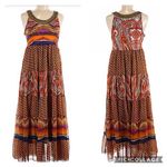 Alberto Makali  Boho babydoll beaded maxi dress size 4 Photo 1