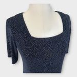 Vintage 90s Sparkly All Over Glitter Mini Dress Knit Ultra Dress sz 10 Swiftie Blue Photo 5