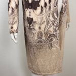 Chico's Long Cover Up Duster Cotton Shades of Brown Size 1 Large Photo 6