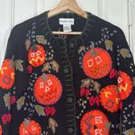 Vintage Halloween Jack o Lantern embellished knit cardigan Black Size M Photo 2