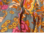 Natural Life  Twiggy Mini Shirt Dress Long Sleeve Floral Print Grey Pink Large Photo 7