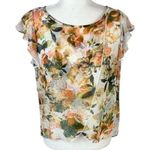 A Byer A. Byer Short Sleeve Floral Blouse Size M Photo 0