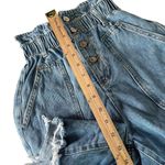 ZARA High Waisted Denim Shorts Paperbag Waist Frayed Hem Size 0 Blue BOHO Photo 13