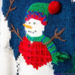 Vintage Croft & Barrow Christmas sweater with 3D snowman cardinal, L Blue Size L Photo 7
