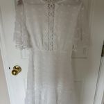 Simplee Apparel Simplee 1/2 sleeve mini Elegant White Lace Dress in M Photo 5