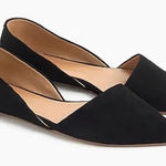 J.Crew | Zoe Rich Black Suede D'Orsay Classic Pointed Toe Flats Shoes Sz. 7 Photo 0