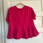 ZARA  Hot Pink Pleated Ruffle Blouse Photo 0