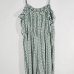 AUW Green Wide Leg Jumpsuit with Paisley Print and Cropped Pants NWT Size XL Photo 3