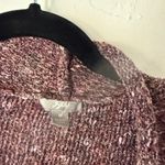 J. Jill Marled Burgundy Pink Chunky Knit Cardigan Sweater Medium Academia Purple Photo 2