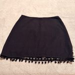 Altar'd State Embroidered Mini Skirt Black with Pom Trim Small Boho Folk Festival Photo 3